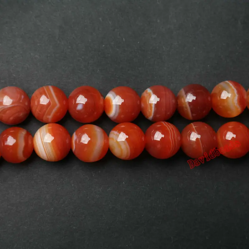 

Free Shipping Natural Stone red orange Stripe Agat Round Loose Beads 4 6 8 10 12MM Pick Size For Jewelry Making