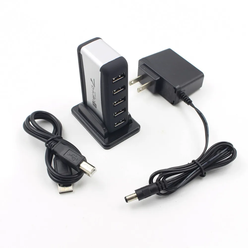 CARPRIE Новый 7 портовый высокоскоростной концентратор USB 2 0 с адаптером питания