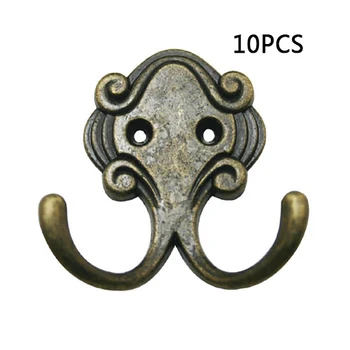 

10x Double Hook Door Hanger Wall Hat Coat Clothes Towel Robe Bath Vintage Bronze Dropshipping