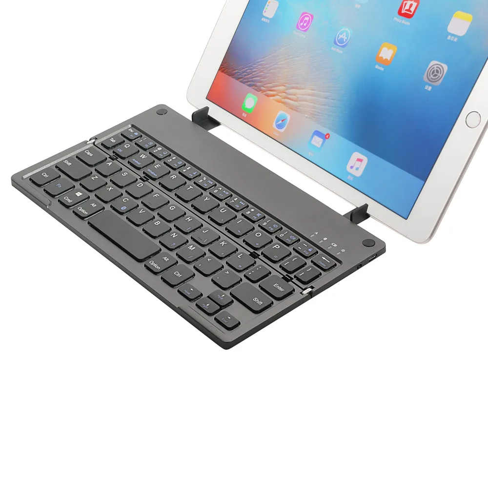 Ultra thin Foldable Bluetooth Keyboard Stand Portable Mini Wireless