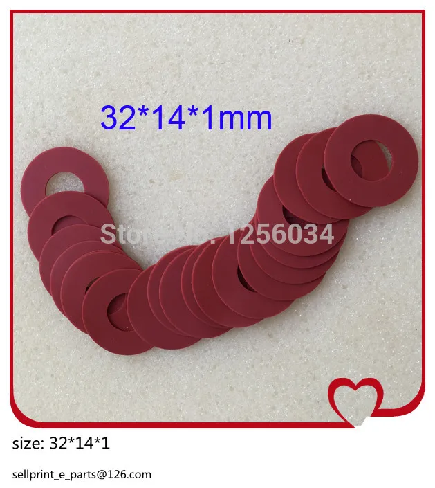 

100 pieces high quality red rubber sucker for offset machine Hengoucn printing parts 32x14x1mm