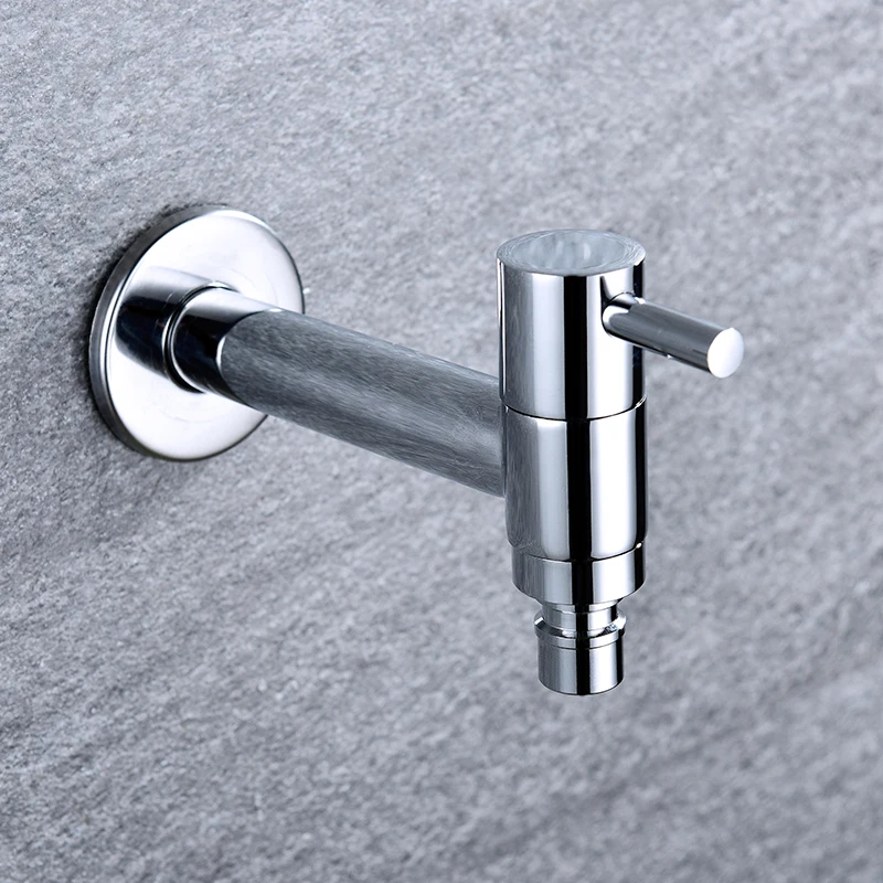 Günstige Hohe Qualität Extra Longht Wasserhahn Solide Messing Outdoor Garten Waschmaschine Hahn Verchromt Standard G1 2 Gewinde
