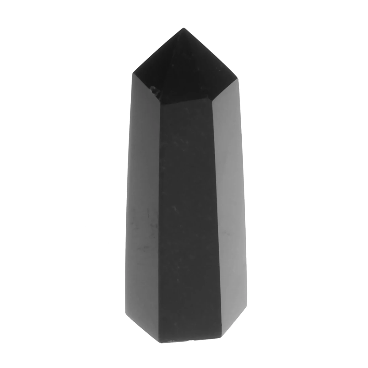 Kiwarm Unique Natural Black Quartz Crystal Stone Terminated Wand Point