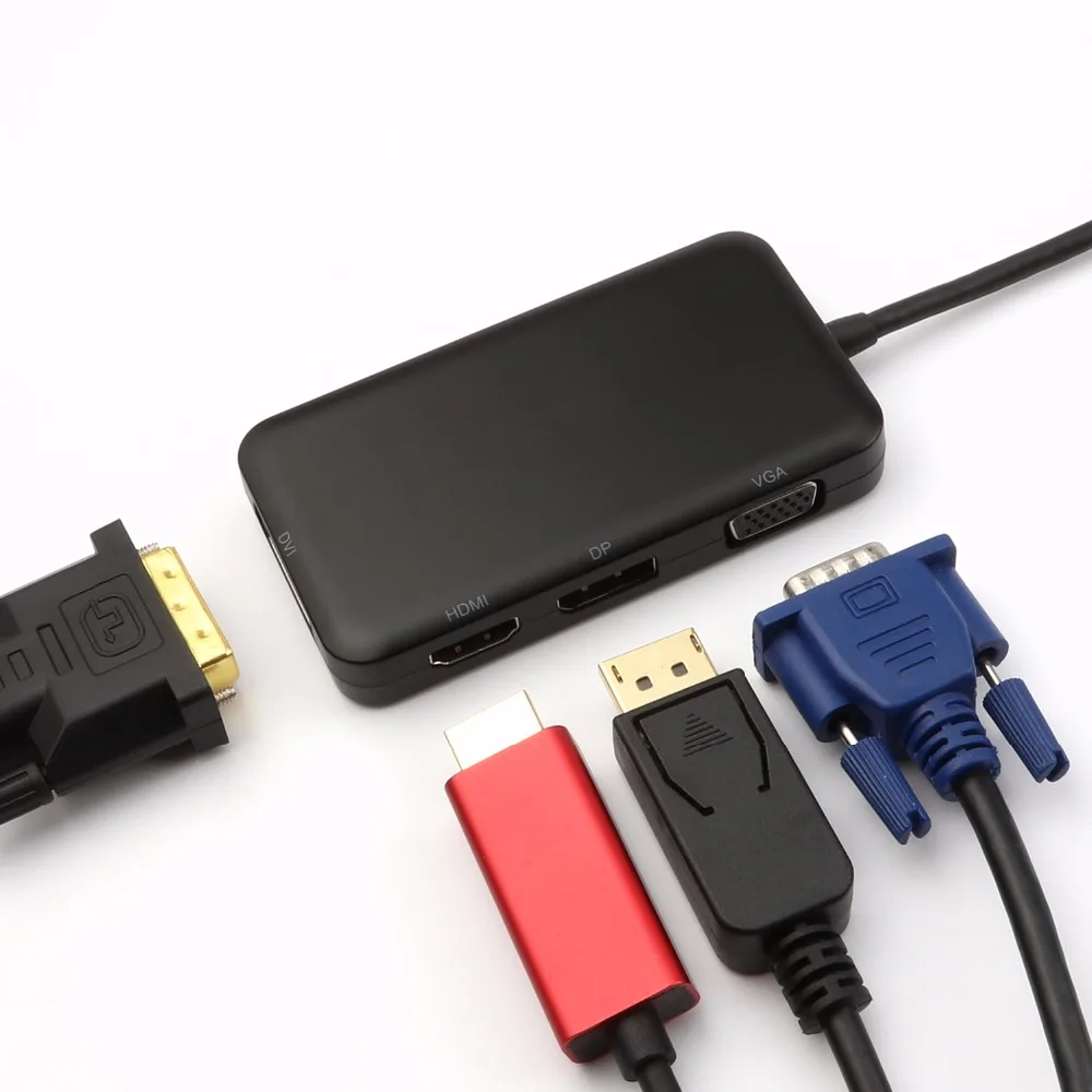 DZLST USB C концентратор HDMI DP Displayport VGA DVI 1080P видео конвертер адаптер для Macbook samsung galaxy S9+/S8 usb-хаб сплиттер