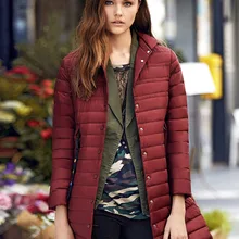 BOSIDENG, зимний пуховик на утином пуху для женщин, пуховик средней длины, верхняя одежда, светильник на пуговицах, ткань, 90 пух, наполнитель B70131108