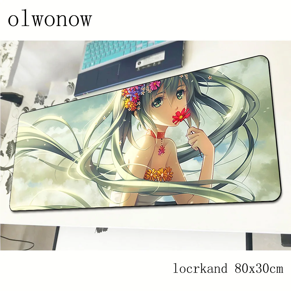  Hatsune Miku mousepad 800x300x2mm cute gaming mouse pad big gamer mat anime computer desk padmouse 