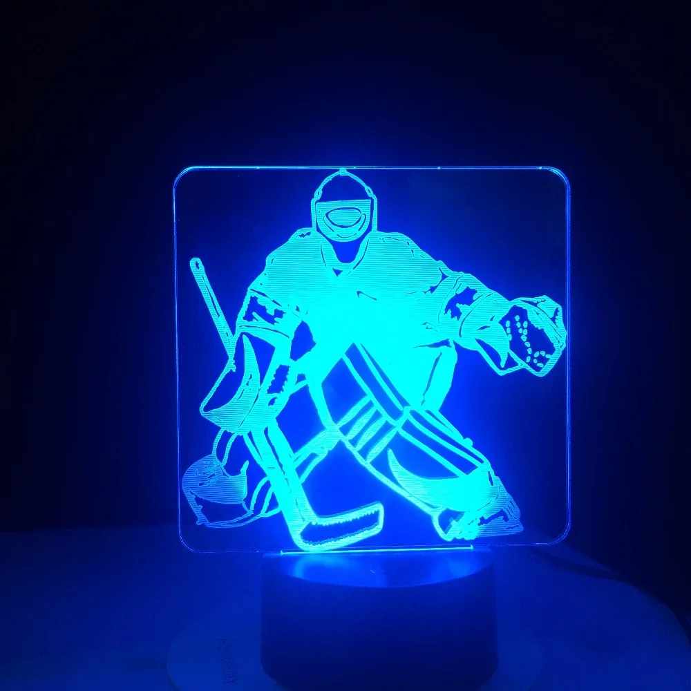 Ice Hockey Goalie 3d Modelling Table Lamp 7 Colors Change