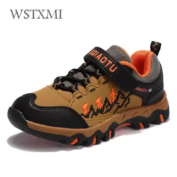 

Winter Children Sneakers Hiking Shoes for Boys Girls Outdoor Sport Rubber Sole Non-slip Waterproof Leather Kids cotton Warm Shoe