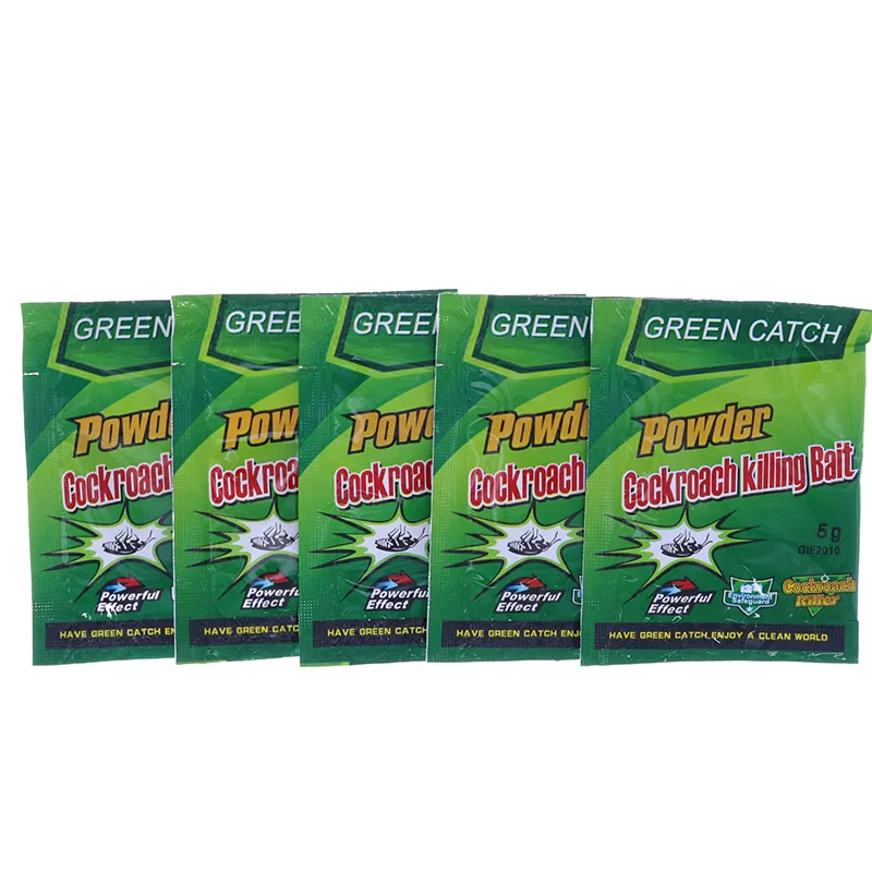 5pcs Green Leaf Powder Insecticide Bait Kill Bait Indoor Cricket
