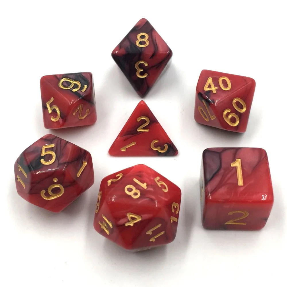 

rollooo Dice 7pc/set olyhedral Dice Double Color for DND RPG d4 d6 d8 d10 d% d12 d20