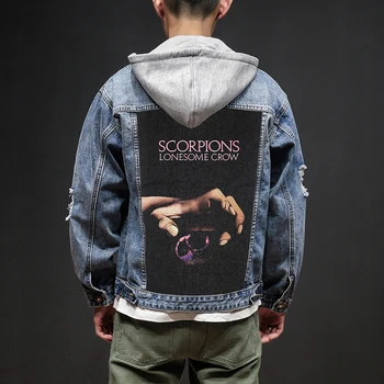 

Bloodhoof Store Scorpions Rock And Roll Death Heavy Hardcore Punk Style Patch Designs Denim Jeans mens Jackets And Coats