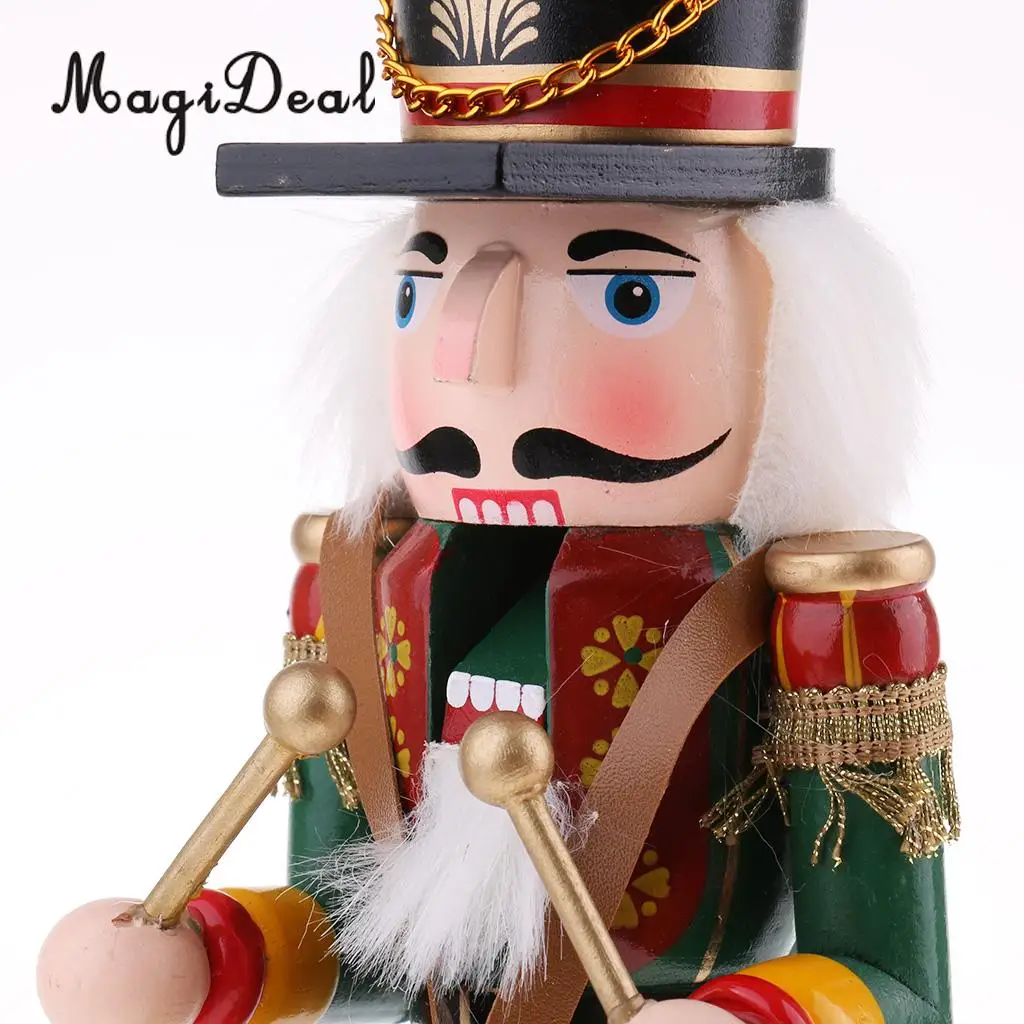 MagiDeal 30 см деревянный Щелкунчик король барабанщик Solider фигурка пальчиковые куклы Рождественские подарки украшения дома