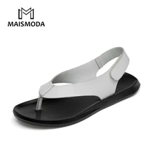 MAISMODA/ г. Новые дизайнерские мужские сандалии удобная летняя пляжная обувь из натуральной кожи Нескользящая повседневная обувь на плоской подошве YL511