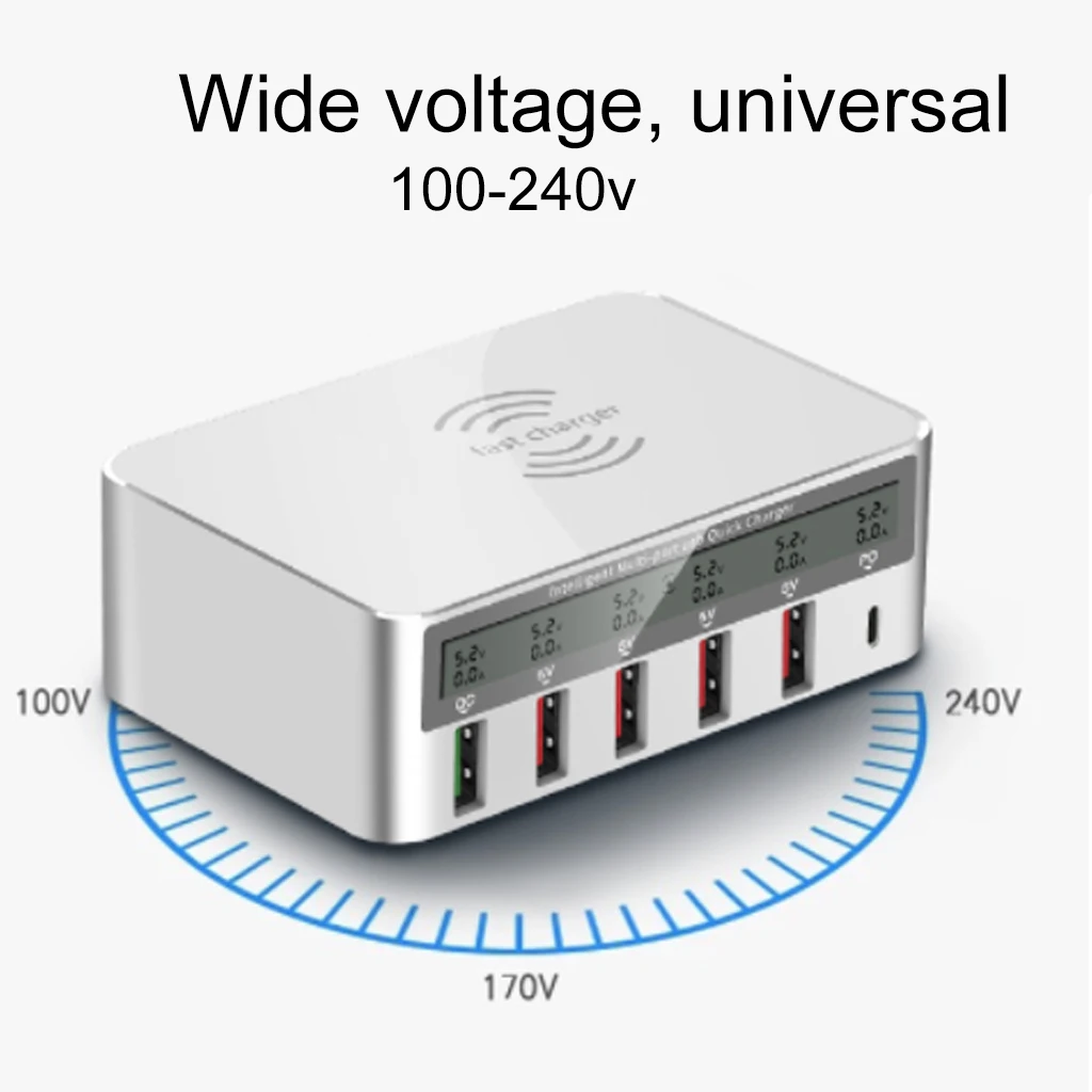 Умная многопортовая usb-хаб зарядная станция QI Беспроводная зарядка Quick Charge 3,0 type C зарядное устройство адаптер для iPhone SAMSUNG