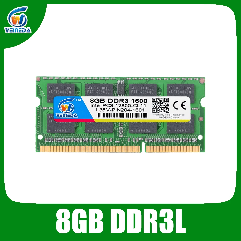 VEINEDA رام DDR3L 4 جيجابايت 8 جيجابايت 1333 1600 PC3-12800 1.35 فولت ل إنتل AMD متوافق 2 جيجابايت ddr 3 memoria رام غير ECC SODIMM VEINEDA رام DDR3L 4 جيجابايت 8 جيجابايت 1333 1600 PC3-12800 1.35 فولت ل إنتل AMD متوافق 2 جيجابايت ddr 3 memoria رام غير ECC SODIMM