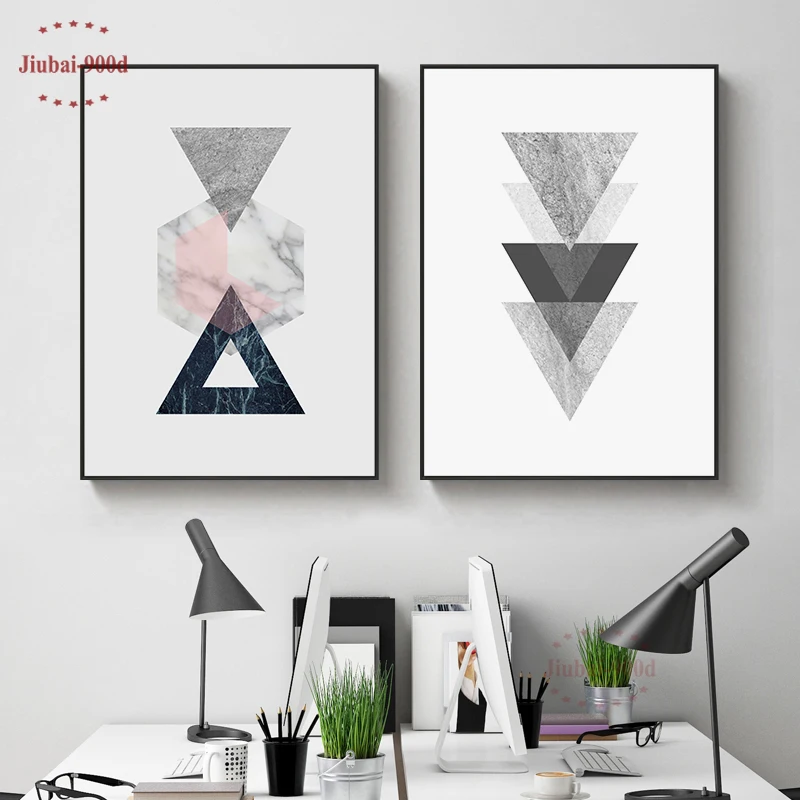 Винтажный геометрический художественный плакат в скандинавском стиле, мраморные настенные картины для украшения дома, жикле Настенный декор YM004
