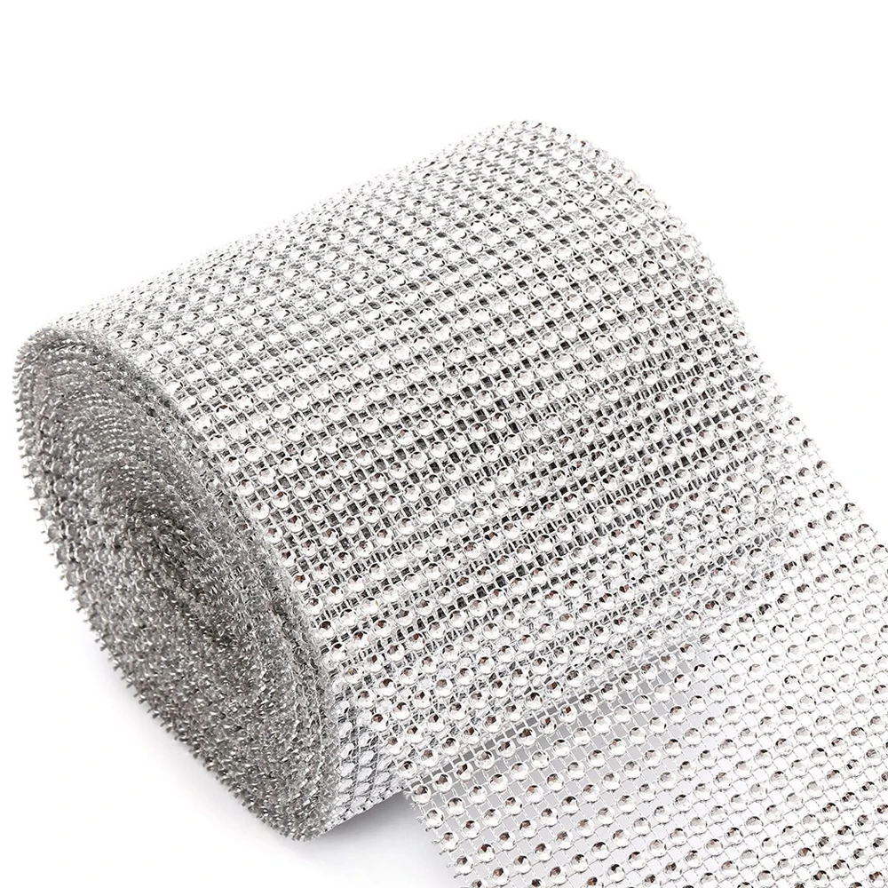 1Y6910 W120mm W120mm plastic rhinestone mesh trimming sew on mesh