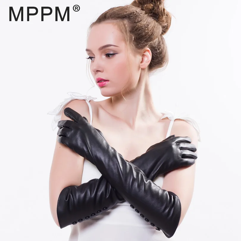 MPPM Модные Новые 2018 вечерние длинные перчатки из натуральной кожи для вечеринки в