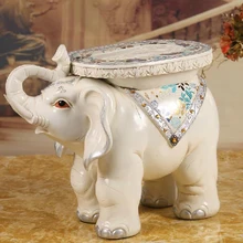 Hot White Elephant shape ottoman sofa stool footstool Antique footrest home furniture big size lucky crafts desktop decoration