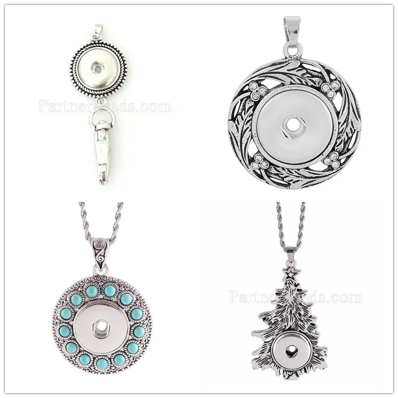 

Partnerbeads snap pendant snap jewelry fit for necklace 18mm Ginger Metal Snap Button Pendants Necklace KB0243 (without chain)