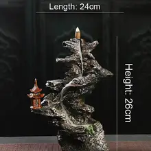 Высокая горная струящаяся вода декоративные скалы Творческий дзен ароматерапия печь водопад обратного потока благовония горелка