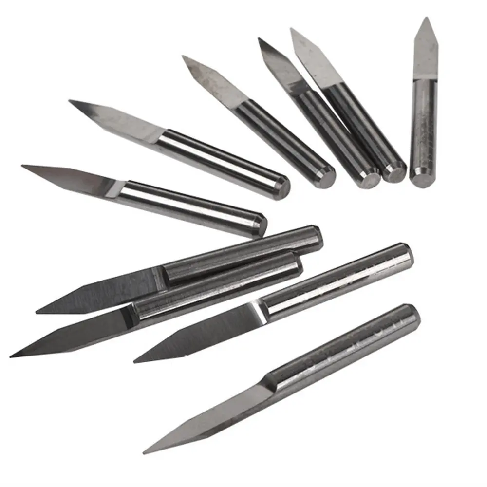 3.175mm Shank Dia Silver Carbide PCB Engraving CNC Bit Router Tool 30