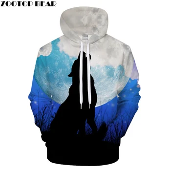 

Moon 3D Hoodies Men Wolf Hoody Print hoodie Harajuku Sweatshirt Streatwear Tracksuit Pullover Coat Unisex Drop ship ZOOTOP BEAR