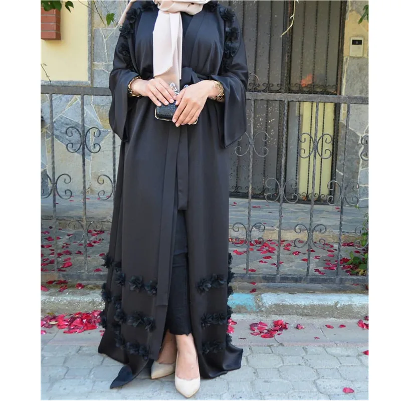 Элегантный взрослый мусульманский абайя арабский турецкий сингапур кардиган с аппликацией джилбаба дубай мусульмане женские платья исламское платье# D504