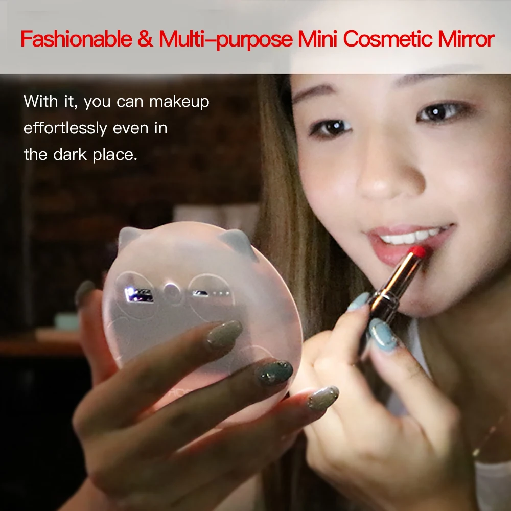 

Portable 3-in-1 Multi-function LED Mirror Lights Makeup Mirror Lamp & Power Bank 1500mAh Beauty Cosmetic Mirror