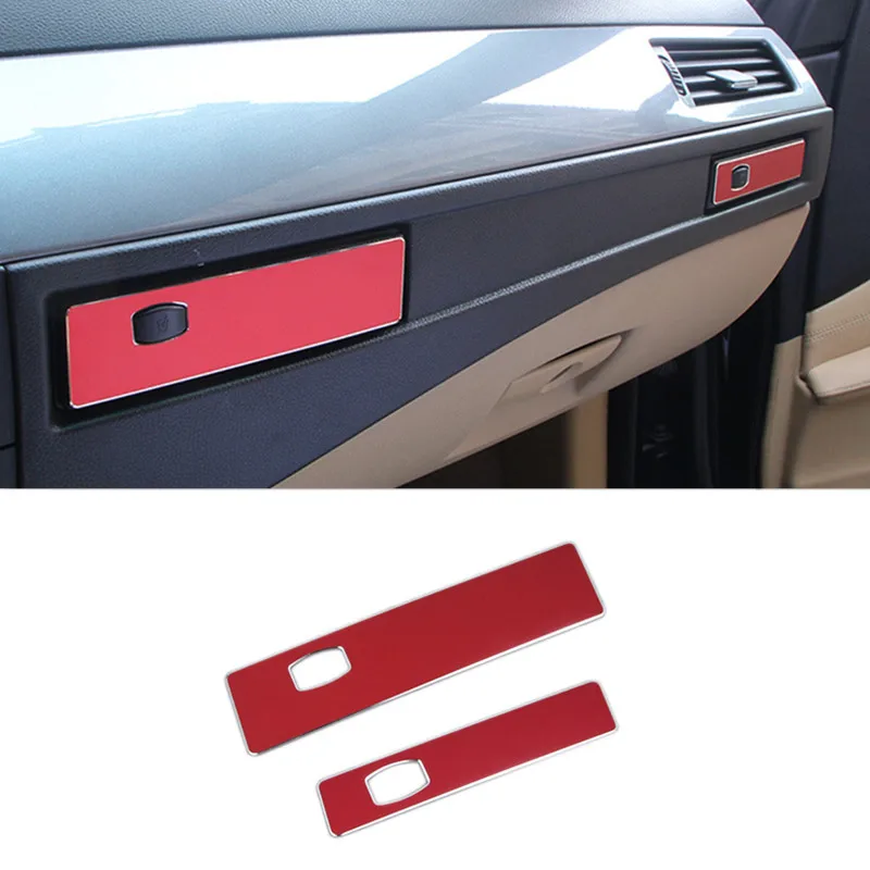 2 шт. автомобильный Стайлинг Co-pilot рамка держателя стакана воды декоративная накладка для BMW 5 серии E60 2005-2010 LHD аксессуары для интерьера - Название цвета: panel red
