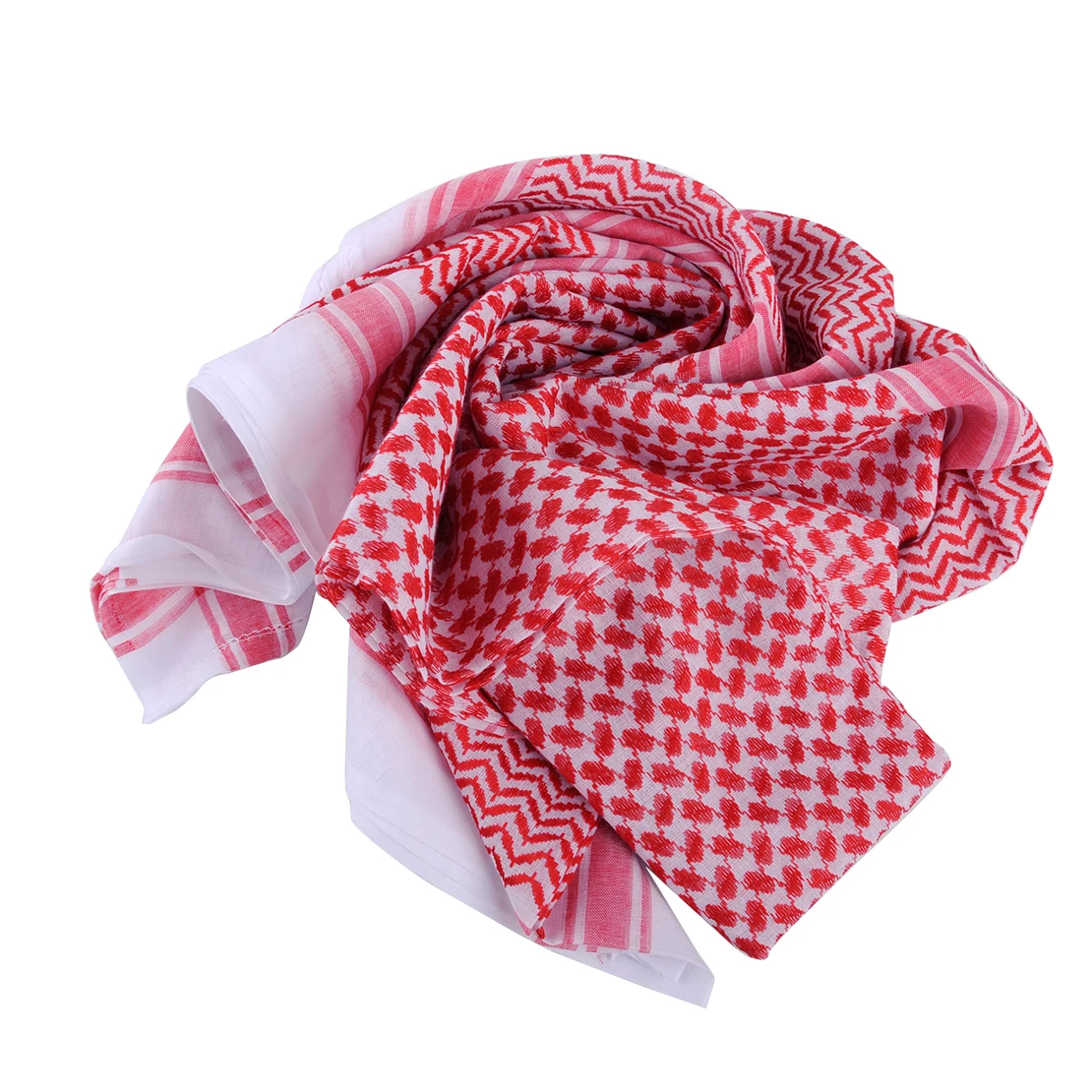 Мусульманская мужская шапка тюрбан большой молитвенный Аравийский мужской шарф шапки Шаль ислам Keffiyeh головные уборы шарфы - Цвет: Red White