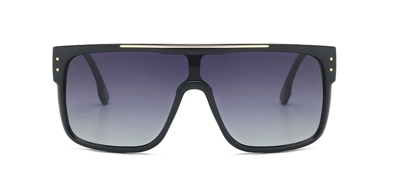 Поляризационные солнцезащитные очки с большой оправой и одной линзой для мужчин и женщин, модные очки UV400 в винтажном стиле, 46146
