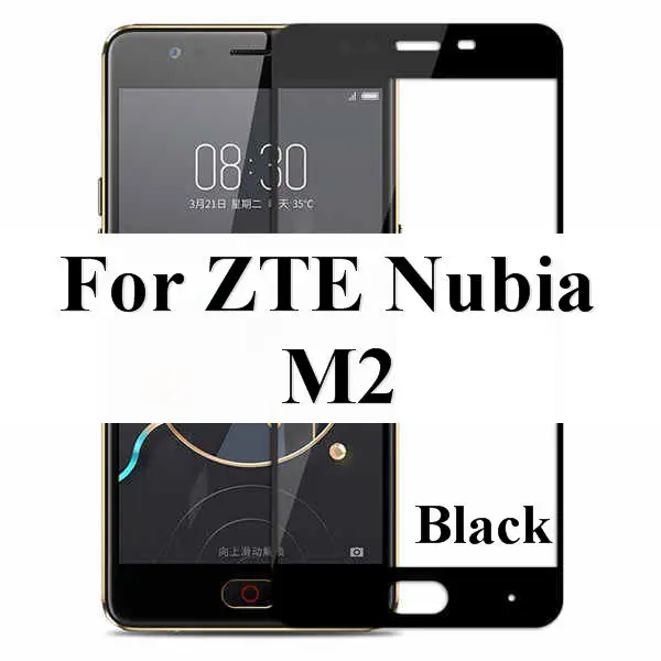 2 шт стекло для M2 закаленное стекло для zte Nubia M2 M 2 Защитная пленка для экрана полное покрытие анти-взрыв zte Nubia M2 NX551J 5,5" - Цвет: Black For ZTE M2