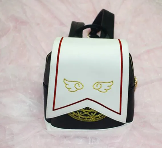1 piece Harajuku Style Sailor Moon wing PU Backpack Cute Cat Shoulder Bag School Bags For