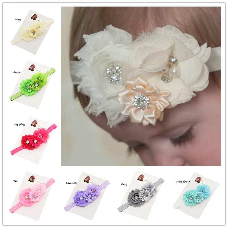 Buy 24pcs headbands flowers Headwear s Christening