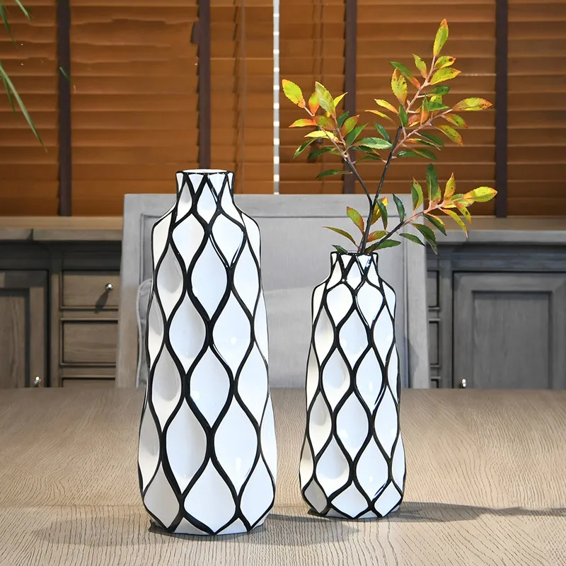 Black And White Vase Decoration Ceramic Vase Table Home Decoration