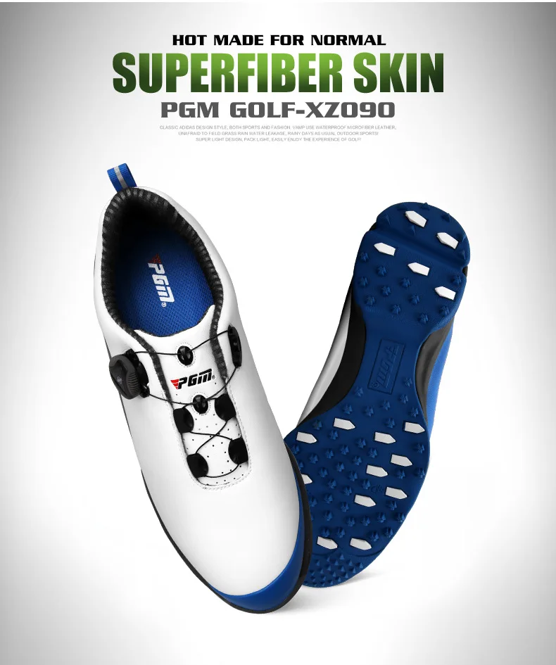 Новинка года PGM обувь для гольфа для мужчин's непромокаемые Нескользящие дышащие спортивные туфли двойной лакированной вращающейся обув