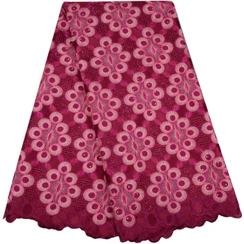 

New design 2018 latest beautiful 100% cotton African lace fabric top quality Swiss lace for women dress 983