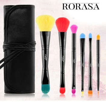 

6pcs/set Dual-head Colorful Makeup Brushes Portable Powder Foundation Blusher Lip Eyeshadow Eyeliner Eyebrow Brushes