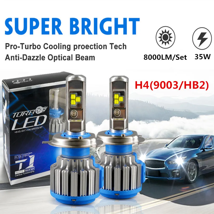 H4 9003 3000LM 6500K COB LED CREE Chip Headlight Bulb Hi/Lo Beam White