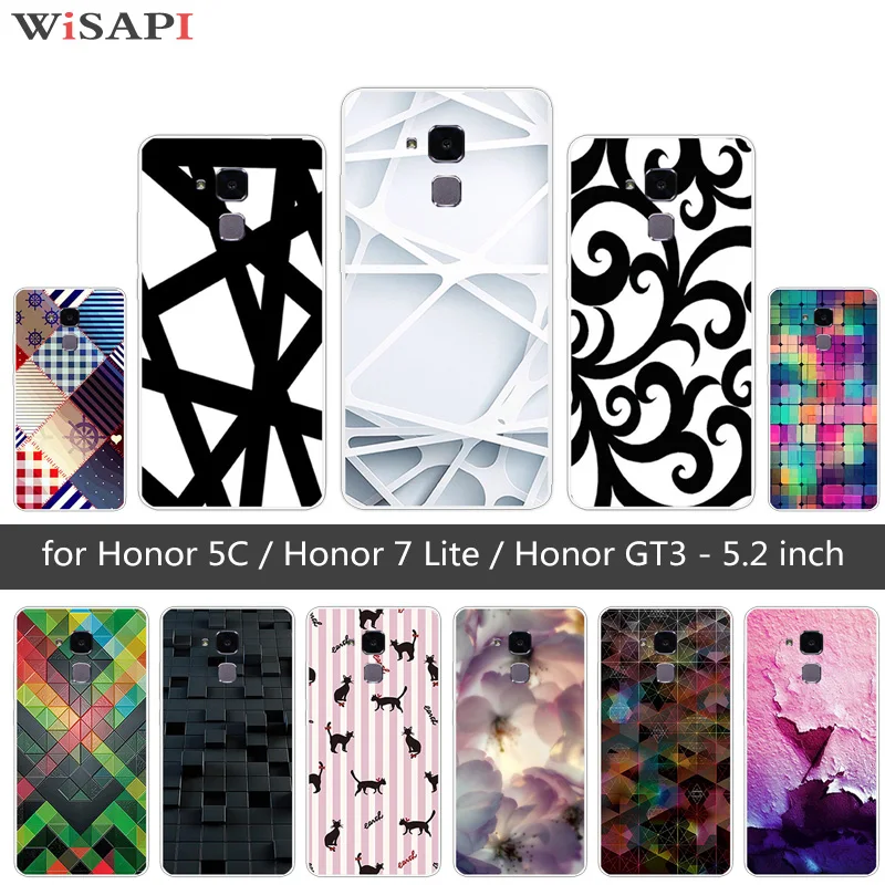 Роскошный силиконовый чехол для Huawei Honor 5C 7 lite/Honor GT3 прозрачные 5 2 дюйма черный