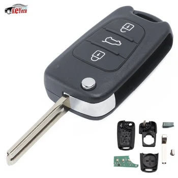 

KEYECU Replacement 3 Button Transmitter Remote Car Key Fob 433.92MHz with ID46 Chip for Hyundai IX35: 2008+, I20: 2008 +