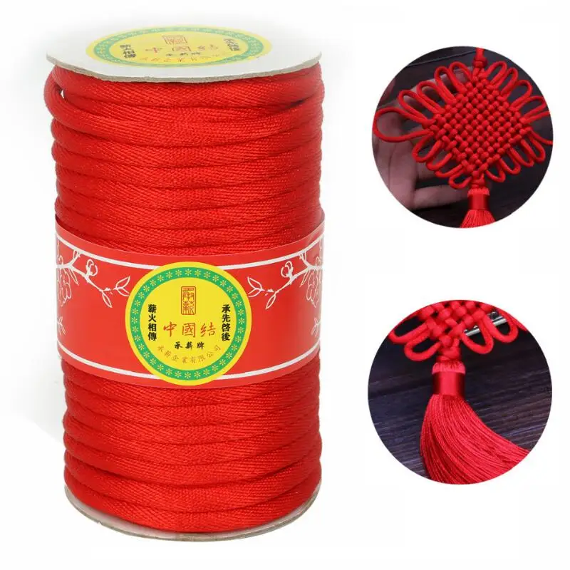 

5/7mm 43/22yards Nylon Cords Chinese Knot Cords String Thread Wire Red For Jewelry Making Bag Chinese Knot DIY Craft Accessory