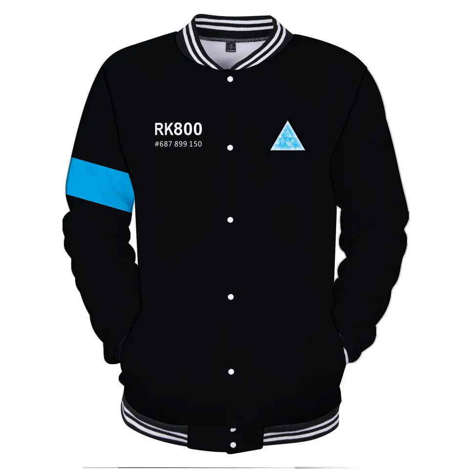 

Detroit Plus Size Women's 3D Print Long Sleeves Baseball Jacket Kpop Winter Polyester Coat Mens &Women