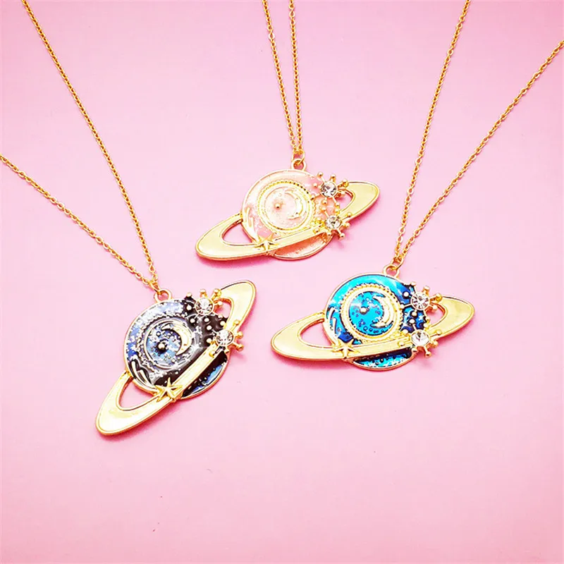 Exquisite Enamel moon Necklaces For Women Jewelry Crystal