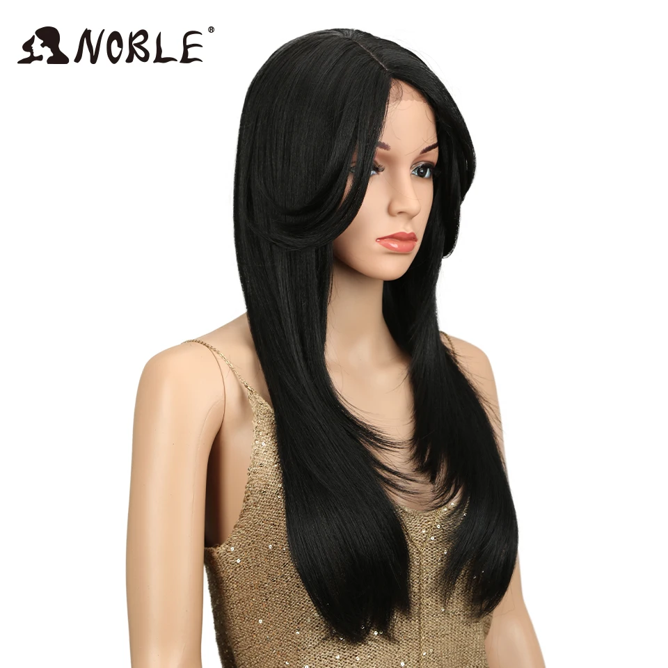 Благородный 2" термостойкие синтетические волосы длинные прямые Искусственные парики для черный для женщин сбоку блондинка 13,5*1,5 дюйм(ов