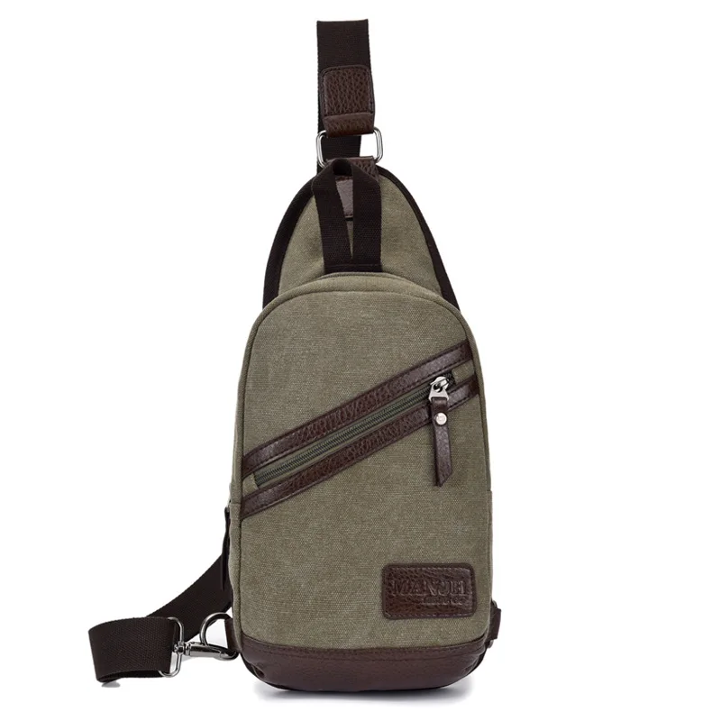 

A 2018 new men's canvas chest bag Korean version of outdoor travel women's slanting leisure bag
