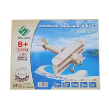 1 pc 3D Veículo Puzzles Quebra-cabeças De Madeira para Crianças Adultos Sopwith Triplane Brinquedos Aprendizagem Educação Ambiental Brinquedo de Montar