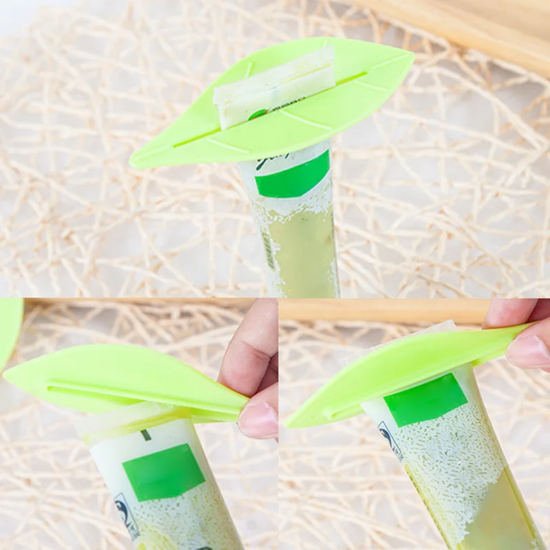 Multifunction Leaf Shape 2Pcs Bathroom Supplies Cosmetics Cleanser Extruder Clamps Home Tube Rolling Holder Toothpaste Squeezer