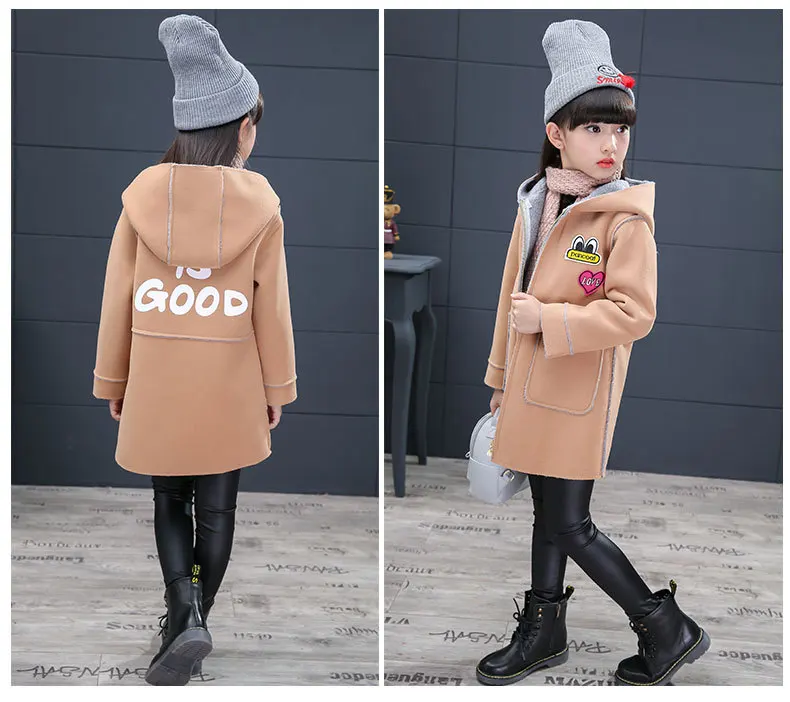 OLEKID/Коллекция 2018 года, весенне-Осенняя детская куртка для девочек, верхняя одежда с капюшоном и принтом для девочек, пальто для детей